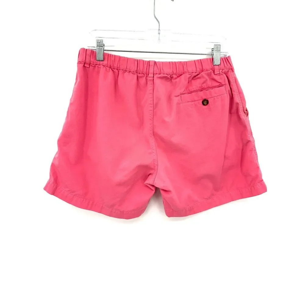 CHUBBIES Mens Pink Coral Elastic Waist Cotton Chino Shorts 5